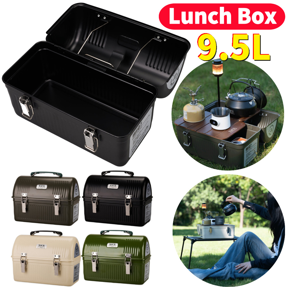 Food Storage Metal Box - Kotak Makan Logam Vintage 9.5L untuk