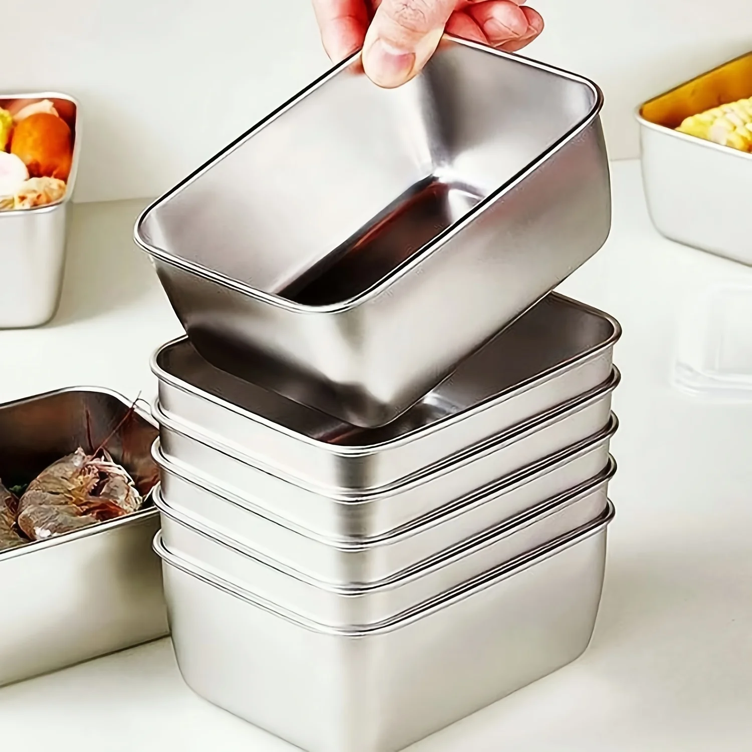 Food Storage Aluminum Containers - Set Wadah Penyimpanan Makanan Stainless Steel