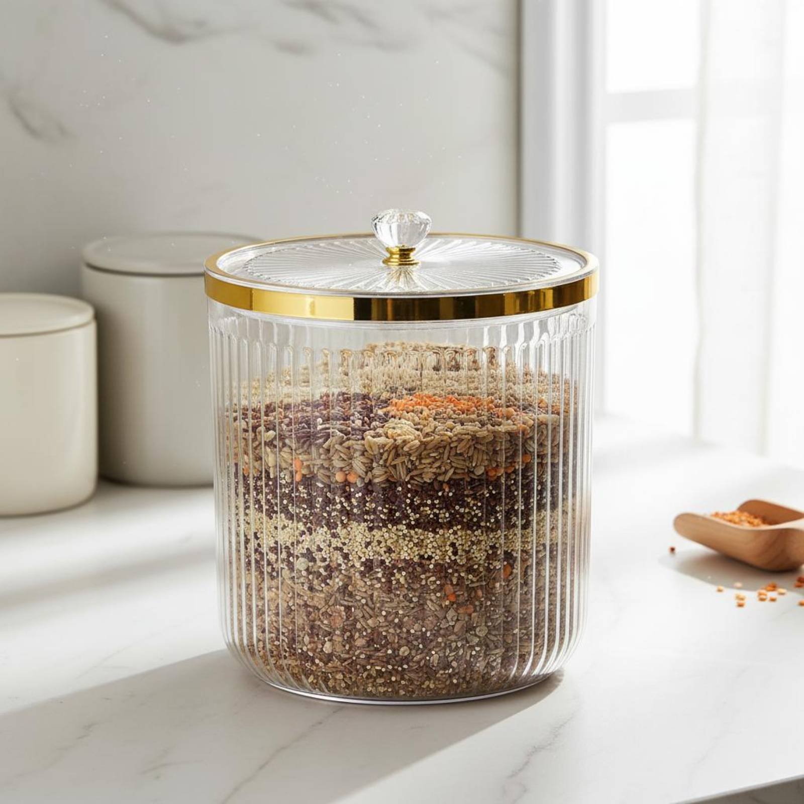 Food Storage Design - Wadah Penyimpanan Makanan Kering Desain Mulut