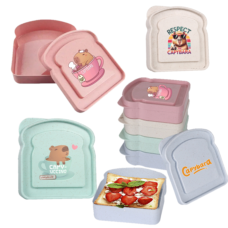 Food Storage Boxes With Lids - Kotak Penyimpanan Makanan Sandwich Capybara, Wadah