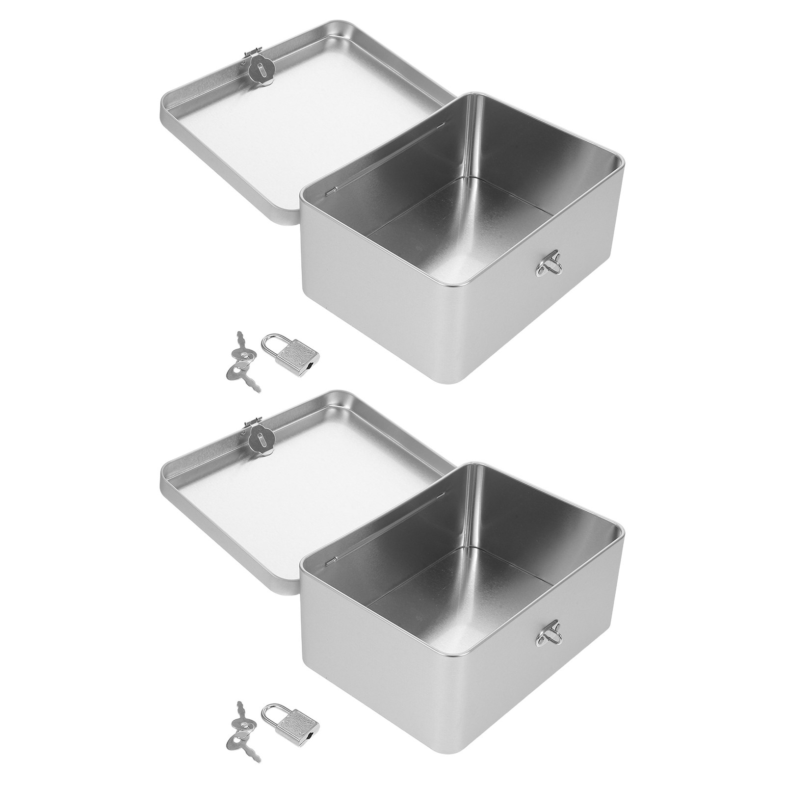 Food Storage Lock Box - 2 Buah Kotak Perhiasan Logam Kotak