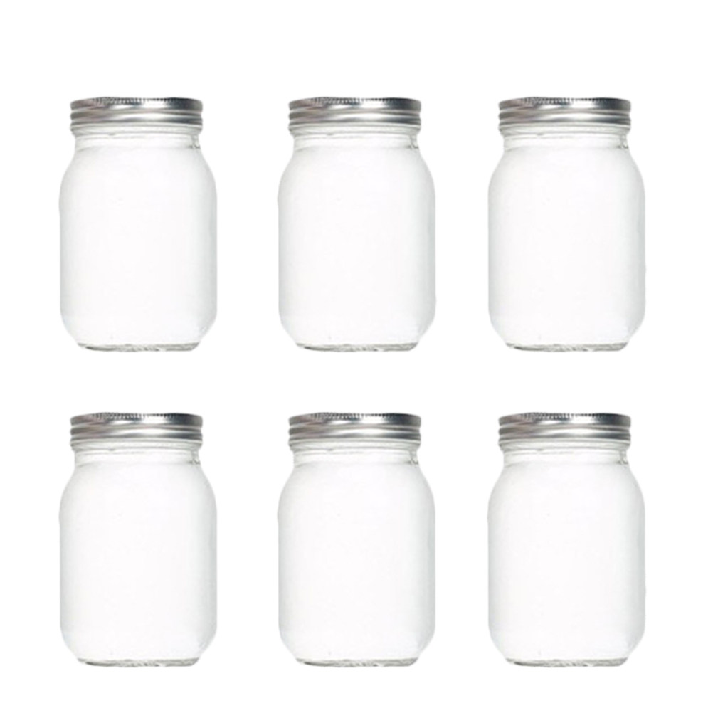 Food Storage Glass Jar - 6 Buah Stoples Kaca Bulat Transparan