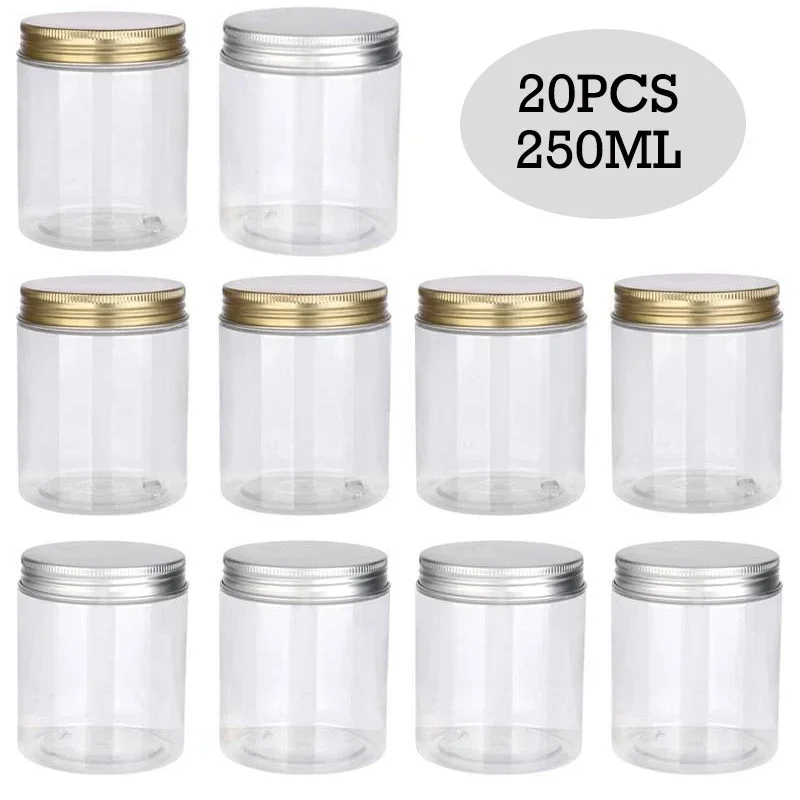 Food Storage Aluminum Containers - 20 Buah 250Ml Botol Penyimpanan PET