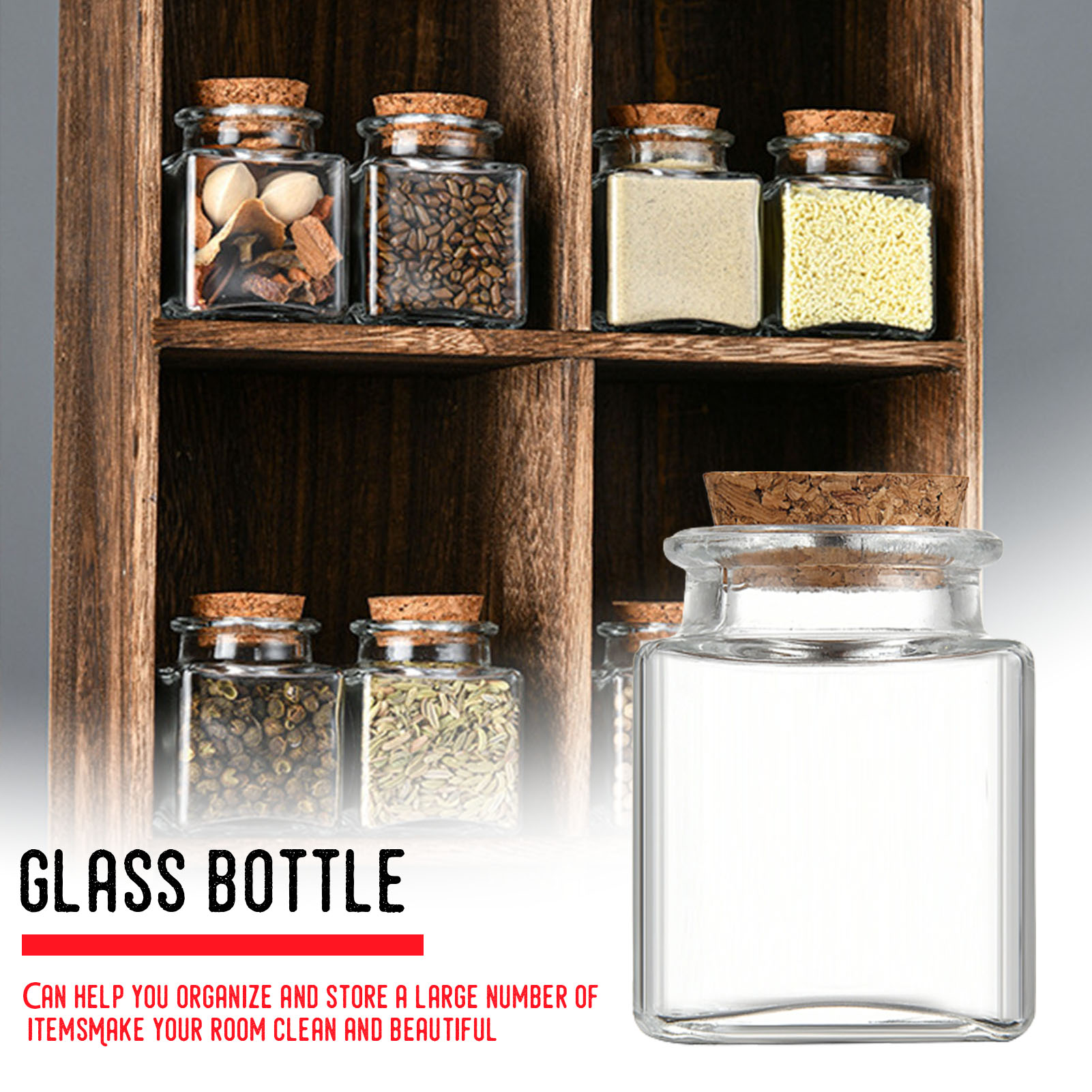 Food Storage Glass Jar - 1/5/10 Buah Stoples Penyimpanan Kaca Organizer