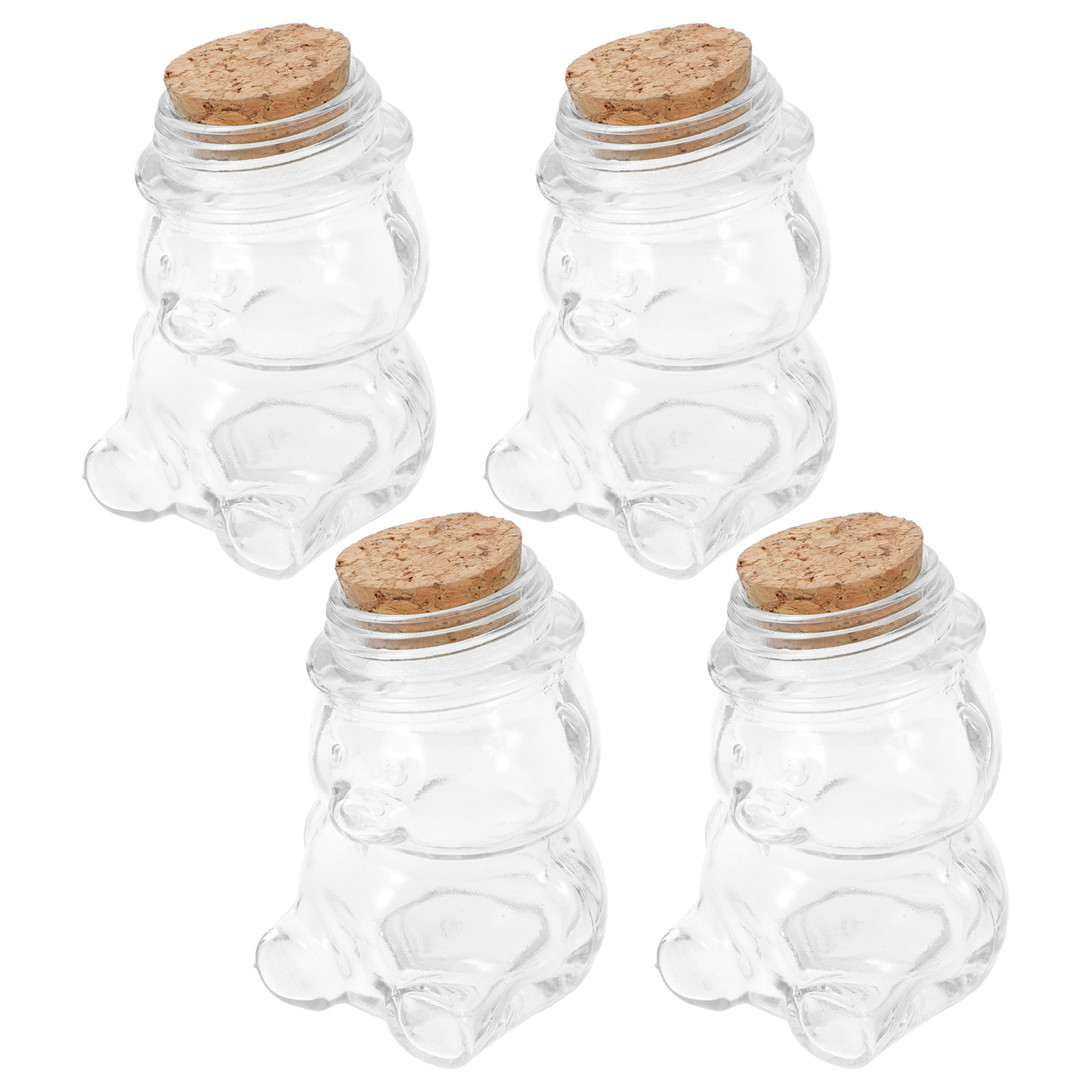 Food Storage Glass Jar - 4 Buah Set Toples Permen Kaca