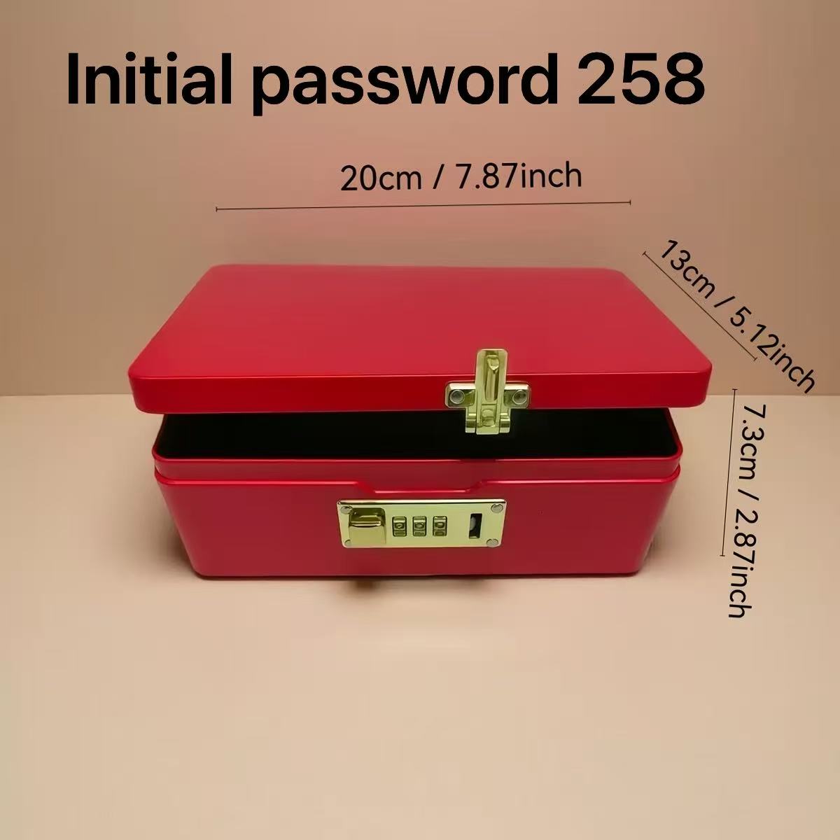 Food Storage Lock Box - Kotak Besi Penyimpanan Berpassword Merah untuk