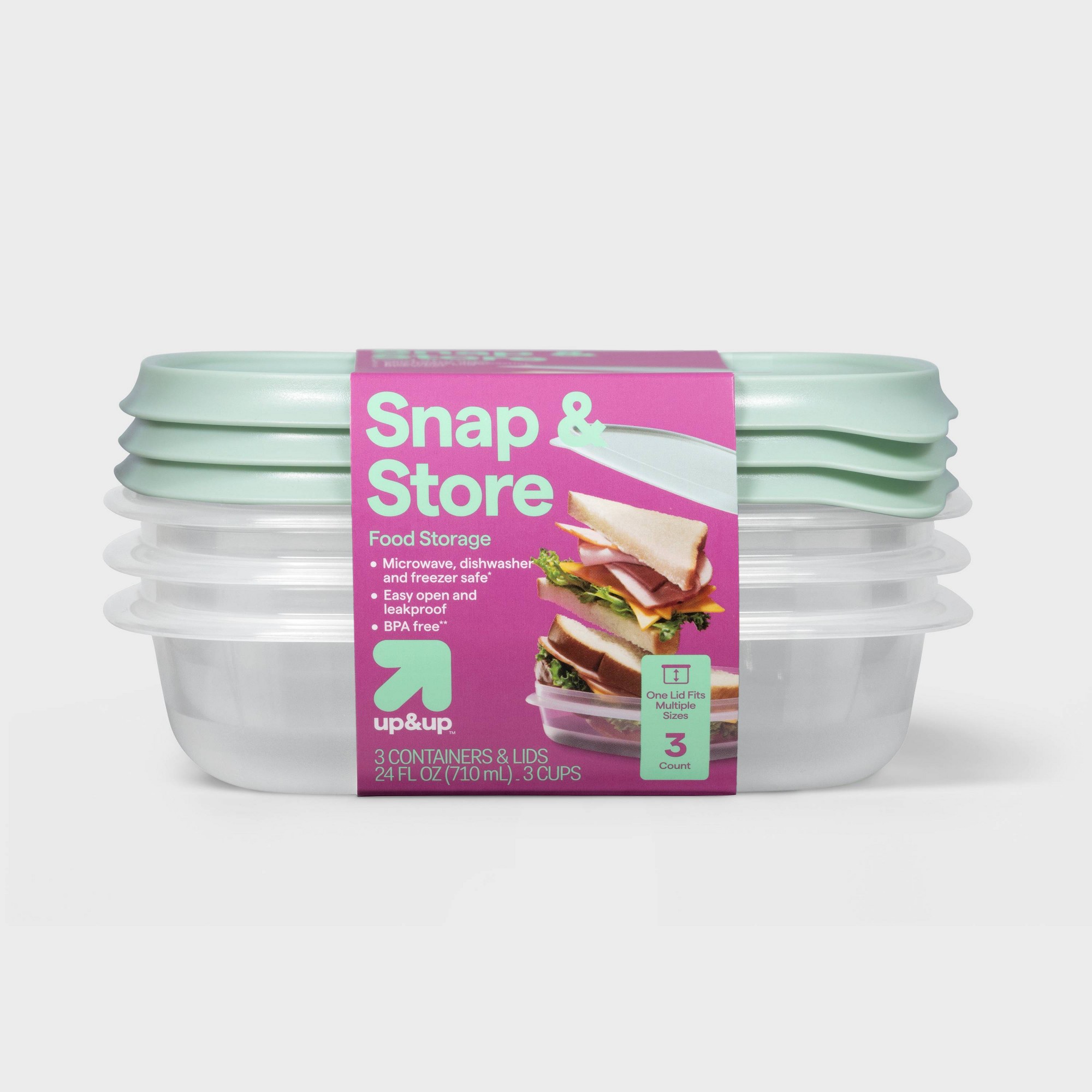 Food Storage Boxes With Lids - Wadah Penyimpanan Makanan Persegi 3ct Dengan