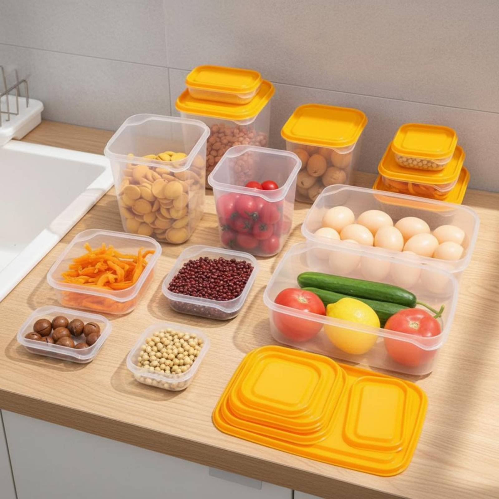 17 Buah Set Kotak Penyimpanan  - Food Storage Boxes With Lids ulasan dan harga
