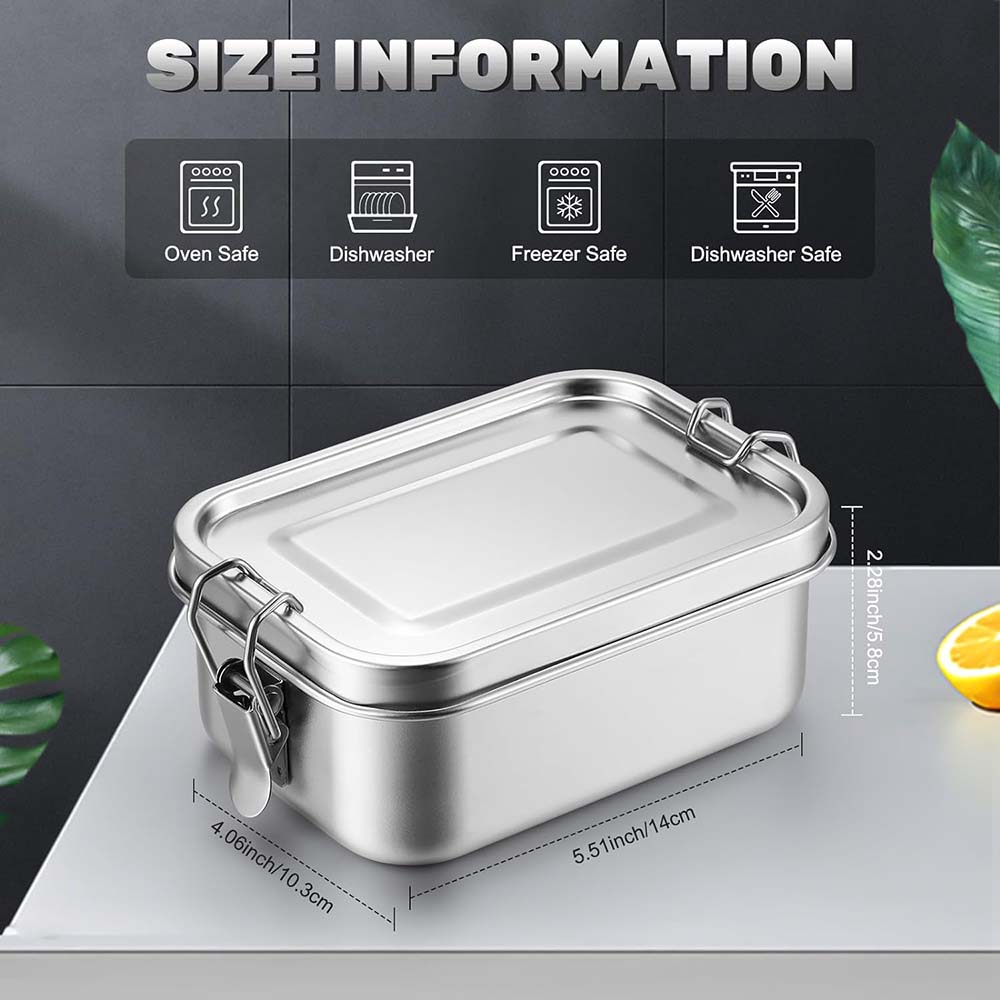 4 buah kotak Bento baja tahan  - Food Storage Lock Box ulasan dan harga