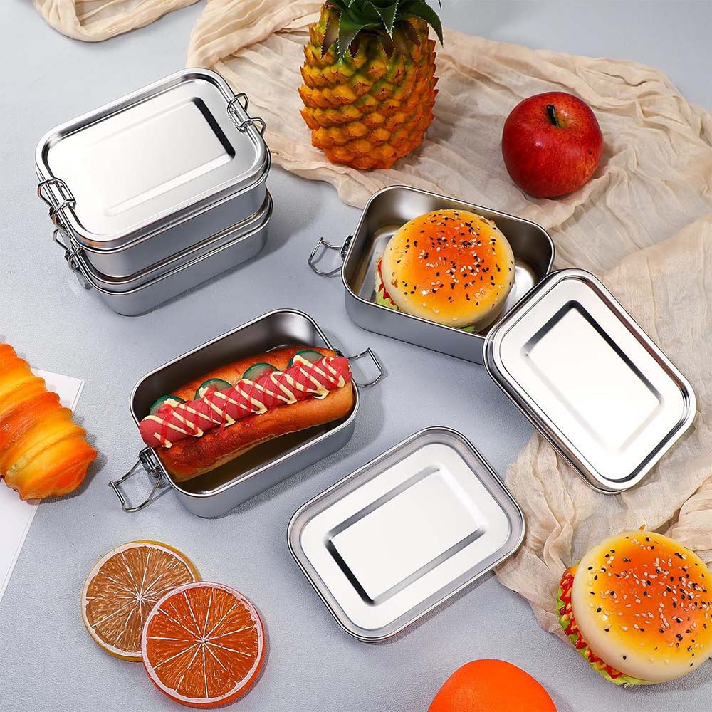 4 buah kotak Bento baja tahan  - Food Storage Lock Box ulasan dan harga