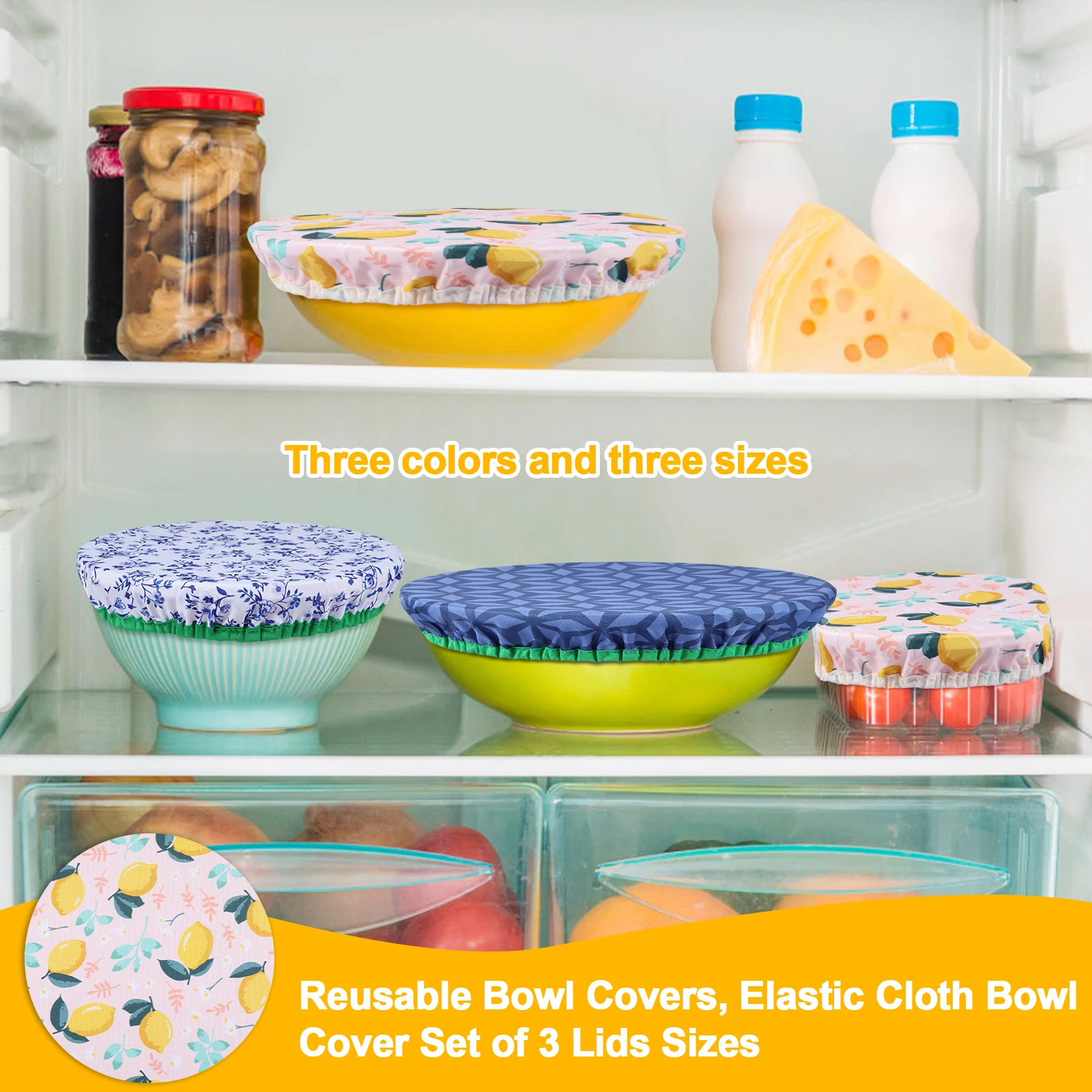 3 Buah Set Penutup Mangkuk Pen - Food Storage Kitchen Container Set ulasan dan harga