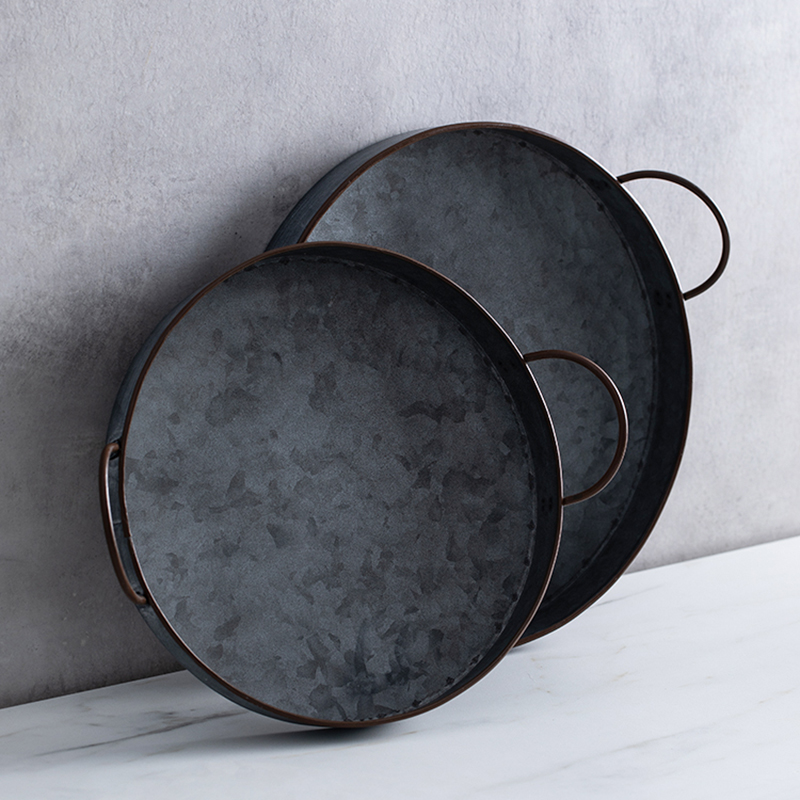 Eropa Retro Bulat Plat Besi de - Food Storage For Restaurant ulasan dan harga