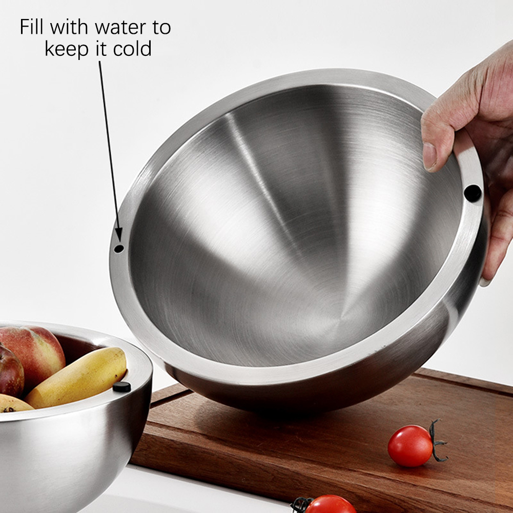 304 Thickened Salad Mixing Bow - Food Storage Metal Box ulasan dan harga