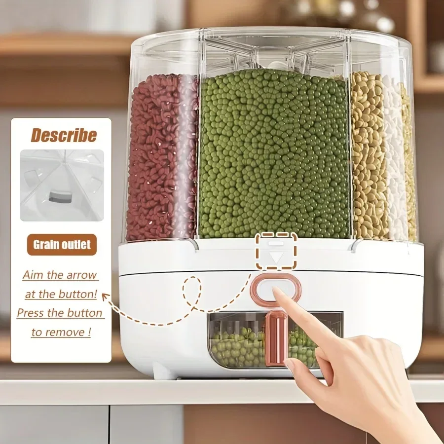 6-Kompartemen 360 °   Wadah Pe - Food Storage In Pantry ulasan dan harga