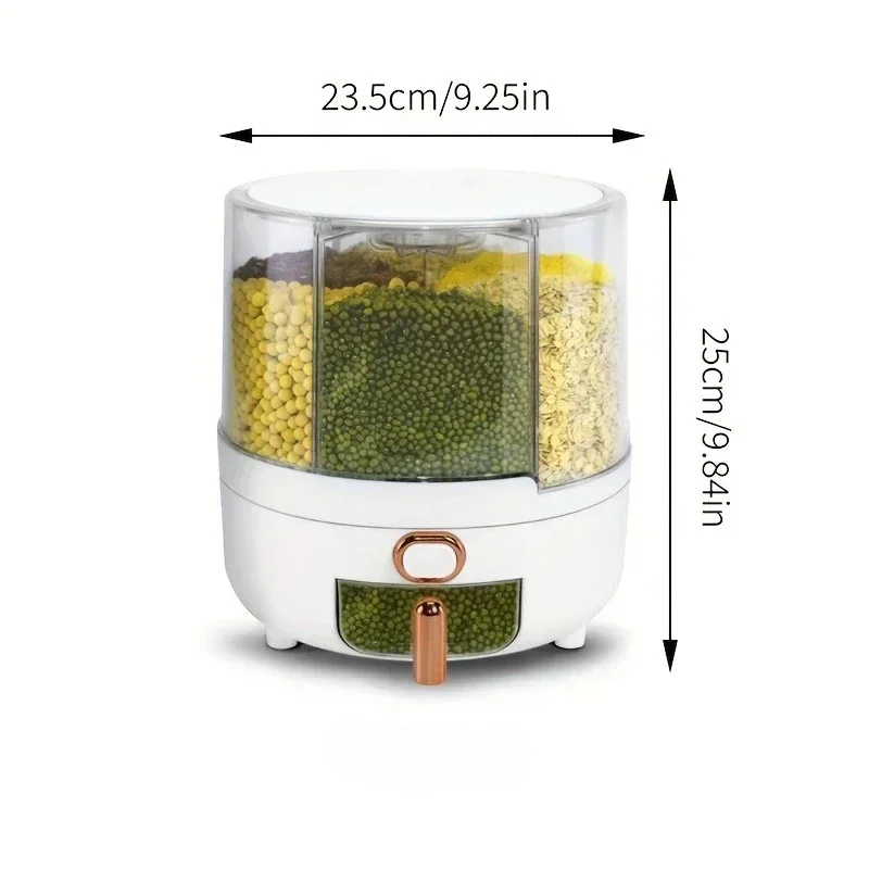 6-Kompartemen 360 °   Wadah Pe - Food Storage In Pantry ulasan dan harga