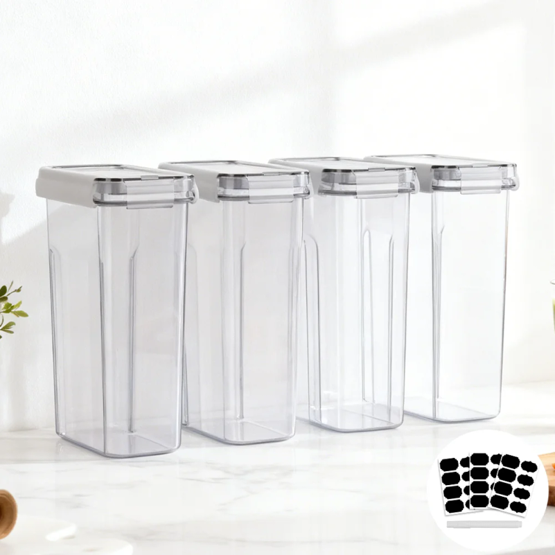 Set Wadah Makanan 4pc/8pc, Tan - Food Storage Kitchen Container Set ulasan dan harga