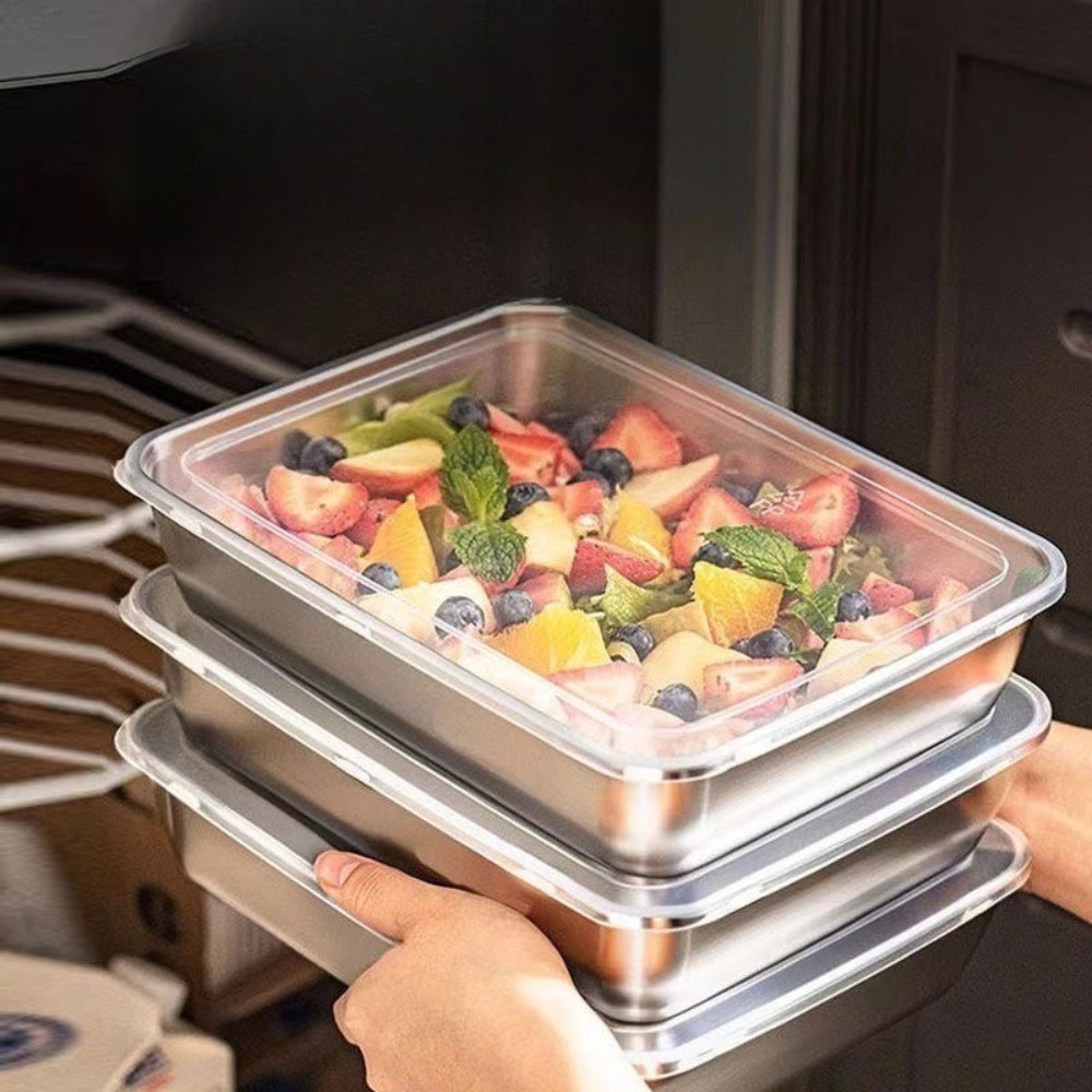 Nampan Sajian Stainless Steel  - Storage Food Tray ulasan dan harga