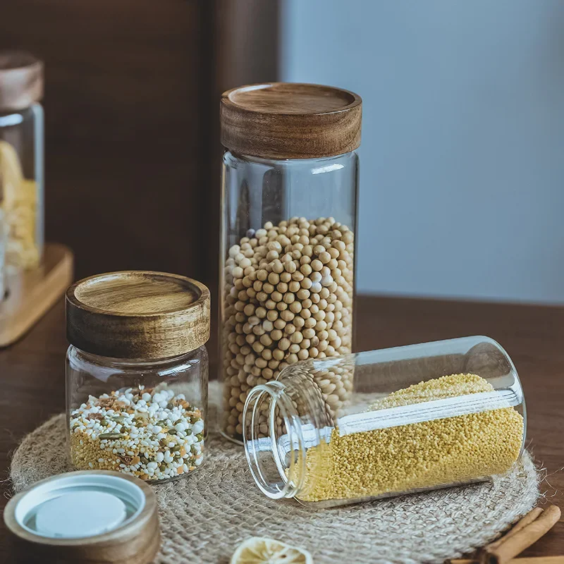 Wadah makanan tutup kayu, wada - Food Storage Kitchen Container Set ulasan dan harga