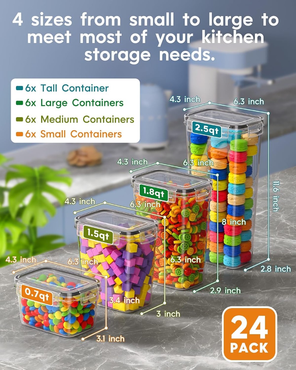 24 PCS Wadah Penyimpanan Makan - Food Storage Plastic ulasan dan harga